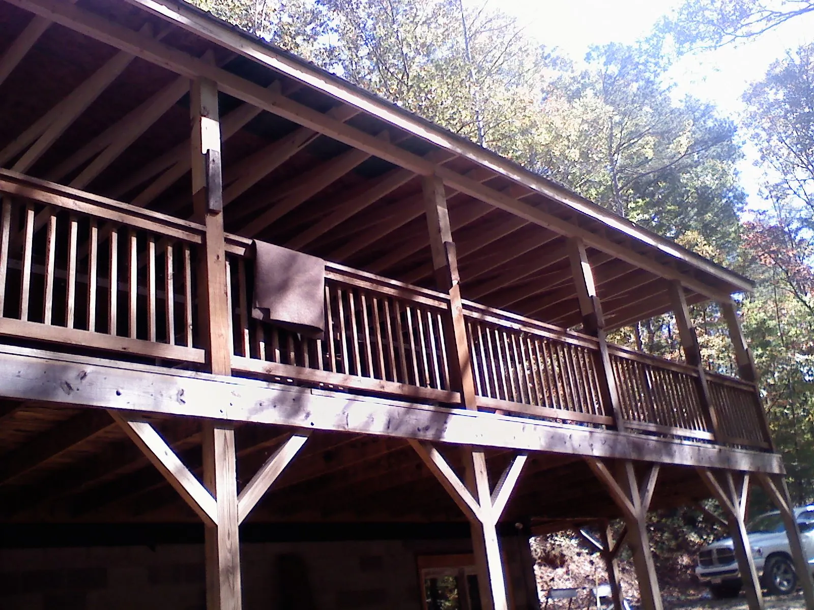 Timber framing under a new elevated porch and deck — Roof Leak Repair in Sapphire by Roofing Brothers